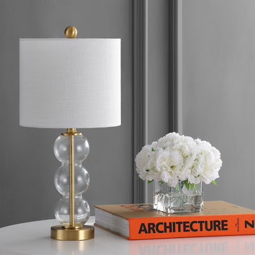 February 21" Glass/Metal LED Table Lamp - JONATHAN Y